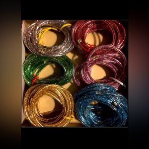 Vintage 80’s NIB Large Jelly Glitter Bracelets 6 Colors Of 24